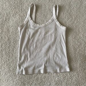 White Ribbed Tank Top